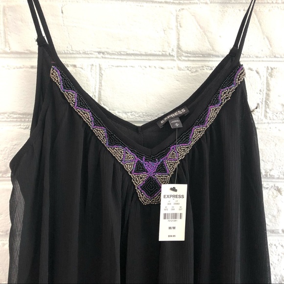 NEW Express Mesh Dress w/ Bead Trim Size Medium - Picture 2 of 4